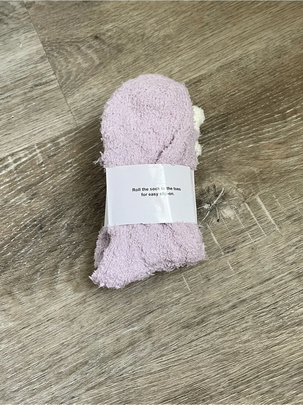 Cozy Socks Lavender & White Plush Fuzzy Slouch Socks One Size Soft Warm Lounge